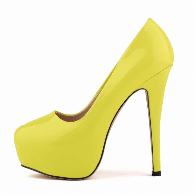 Cross-dresser Unisex Men's Pumps Stilettos 14cm Round Toe High Heels Sexy Nighclub Red Black Platform Wedding Shoes