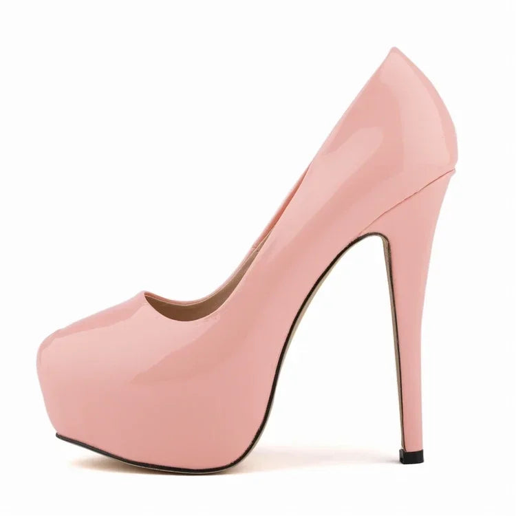 Cross-dresser Unisex Men's Pumps Stilettos 14cm Round Toe High Heels Sexy Nighclub Red Black Platform Wedding Shoes
