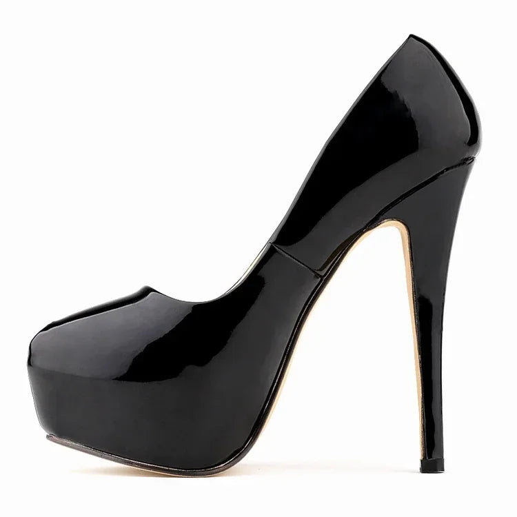 Cross-dresser Unisex Men's Pumps Stilettos 14cm Round Toe High Heels Sexy Nighclub Red Black Platform Wedding Shoes