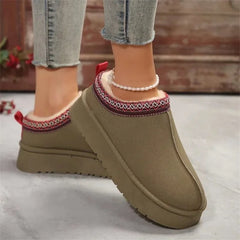 Designer Chelsea Ankle Snow Boots Woman Fur Short Plush Warm Cotton Slippers Female Platform Cotton Boots