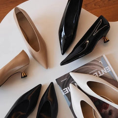 Designer Pointed Toe Pumps Shoes Shallow Slip On Autumn Dancing Party Low Heel Shoes
