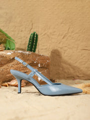 Elegant White Slingback Stiletto Heels