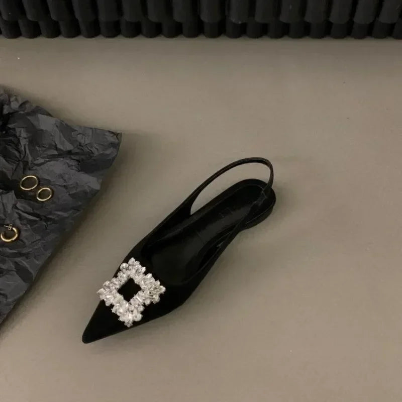 Pointed Sandals Versatile Dress Flat Bottomed Footwear Korean Style Lightweight Mary Jane Single Shoes