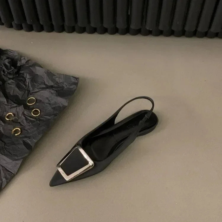 Pointed Sandals Versatile Dress Flat Bottomed Footwear Korean Style Lightweight Mary Jane Single Shoes