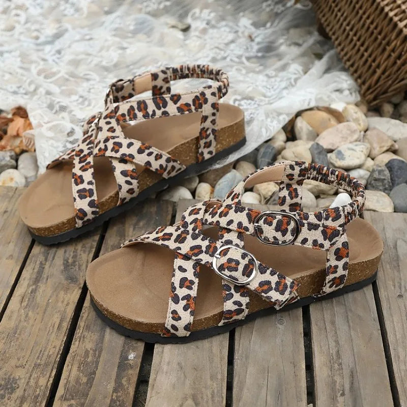 Leopard Print Sandals Sandals Back Strap Platform Sandals Woman Comfortable Plus Size Beach