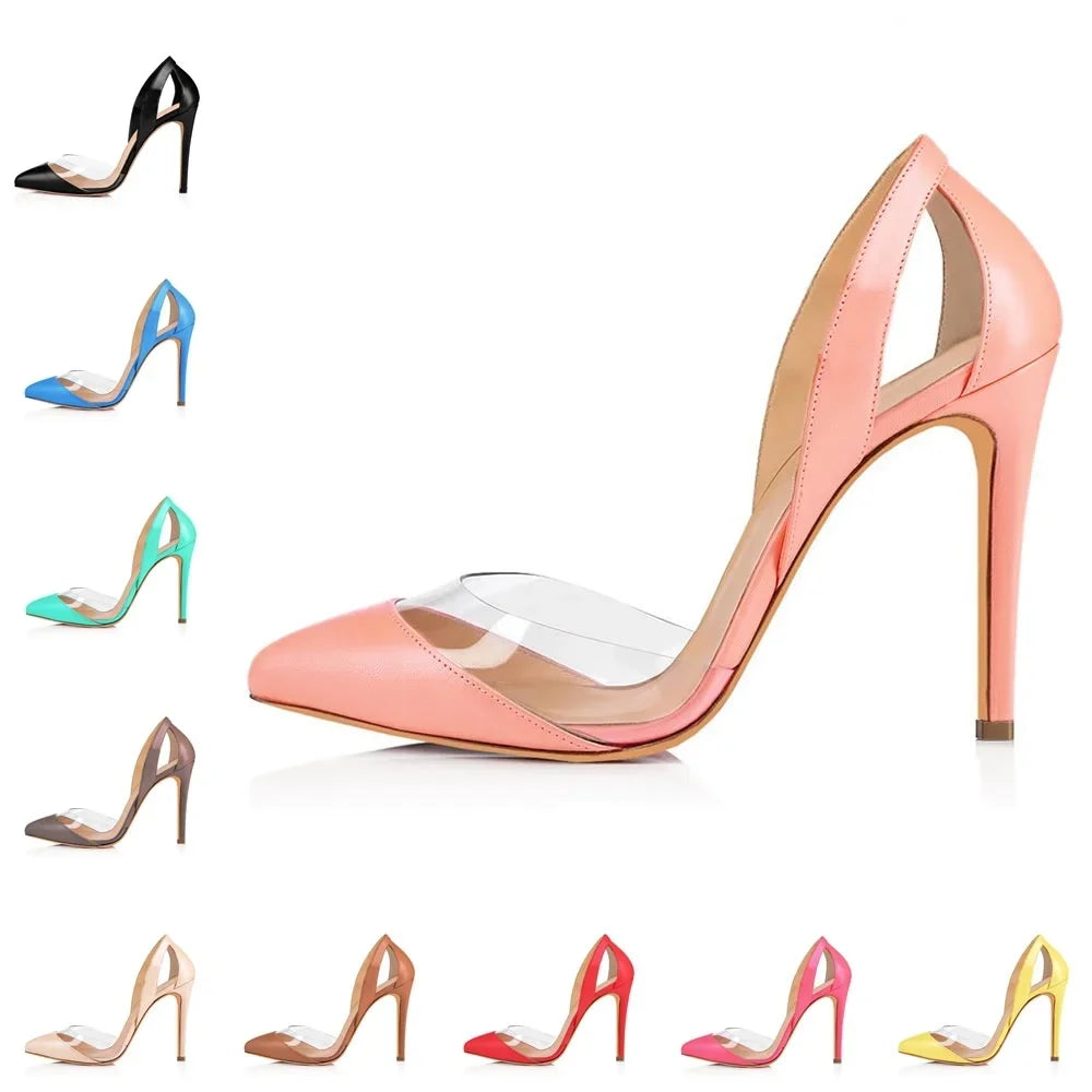 Pumps Stilettos Sexy Hollow out High Heels NightClub Party Red Wedding Woman Dress Shoes Plus Size 42