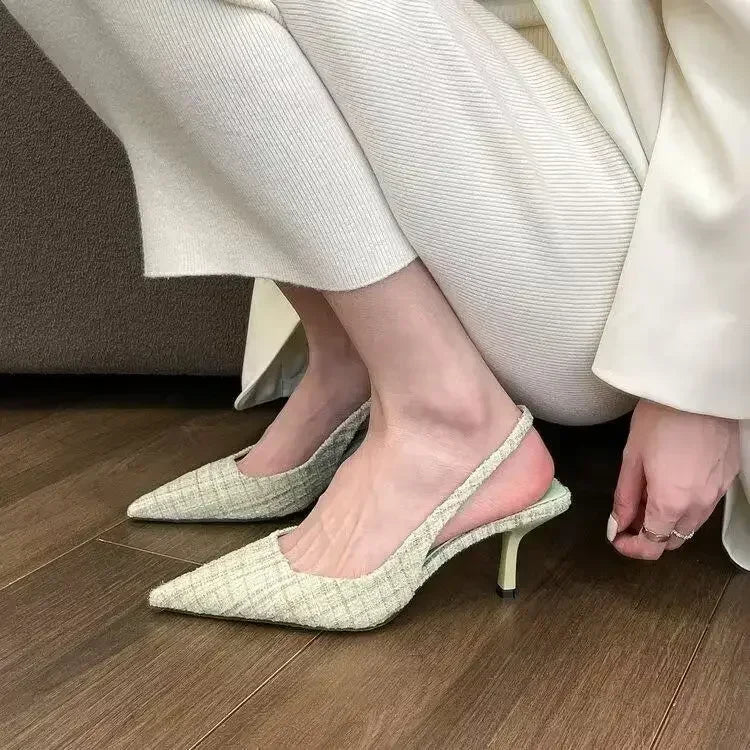 brdesigned knitted platform heels women