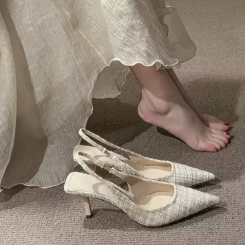 brdesigned knitted platform heels women