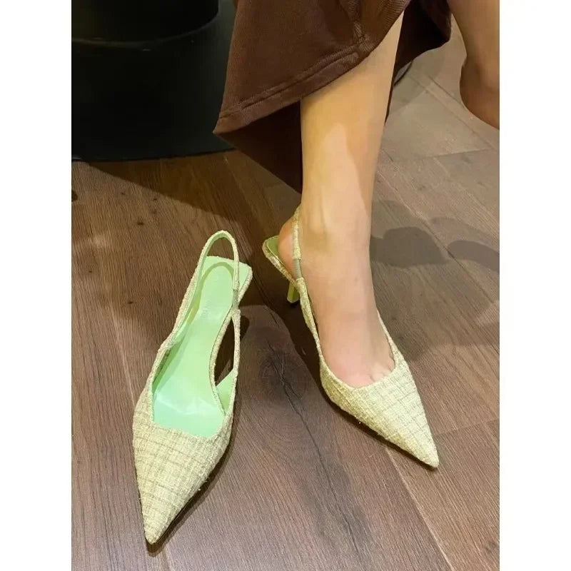 brdesigned knitted platform heels women