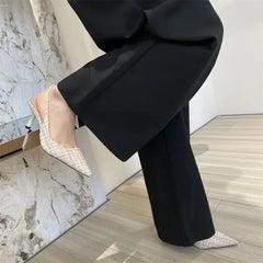 brdesigned knitted platform heels women