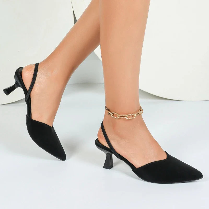 French pointed high-heeled shoes