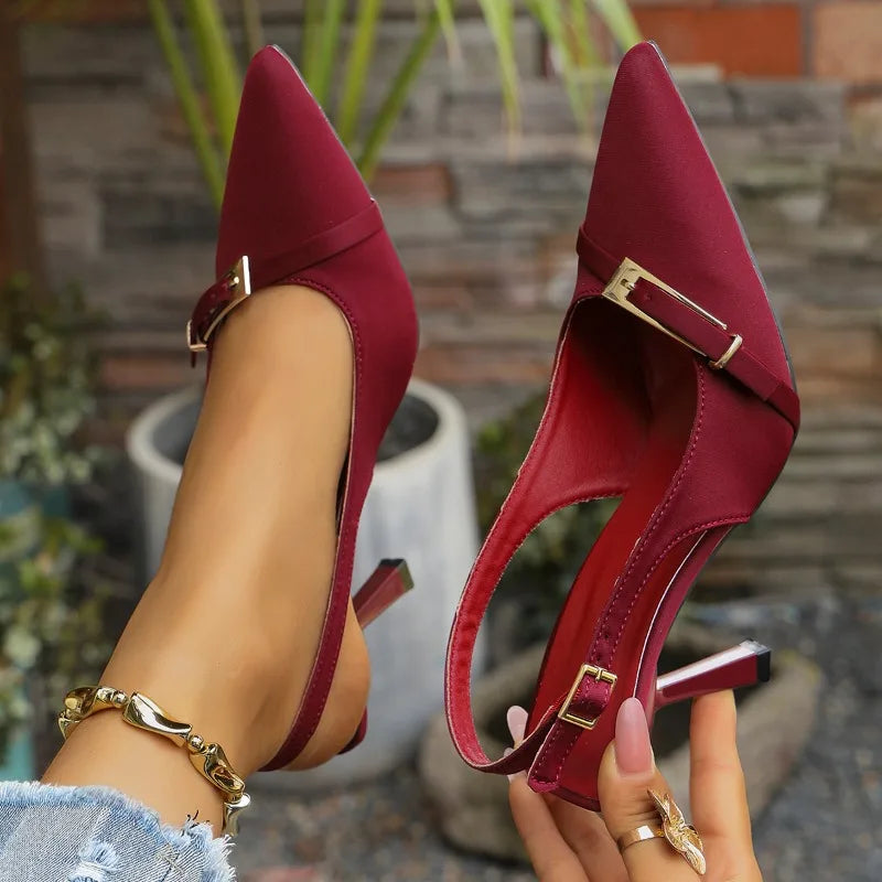 French-style elegant pointed-toe sandals