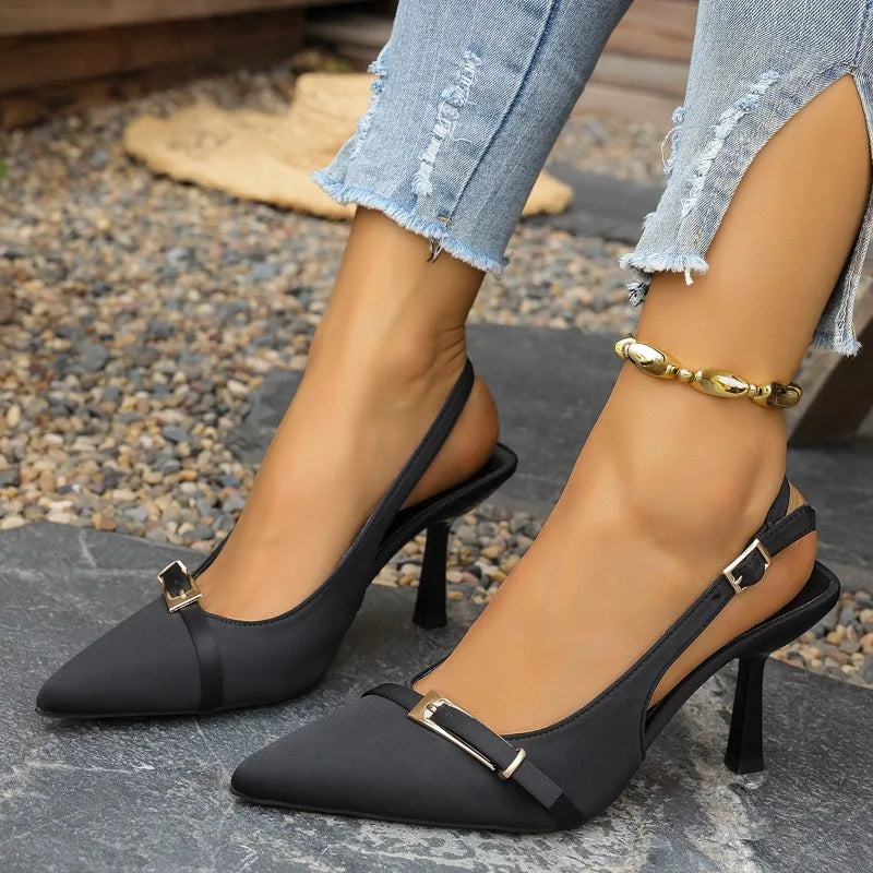 French-style elegant pointed-toe sandals