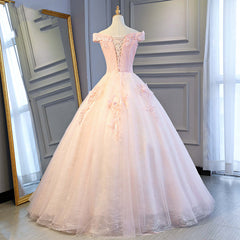 Adorable Pink Tulle Off Shoulder Pink Party Dress
