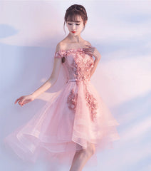 Stylish Pink Off the Shoulder Homecoming Dress