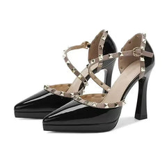 High-end nude color sexy platform heels