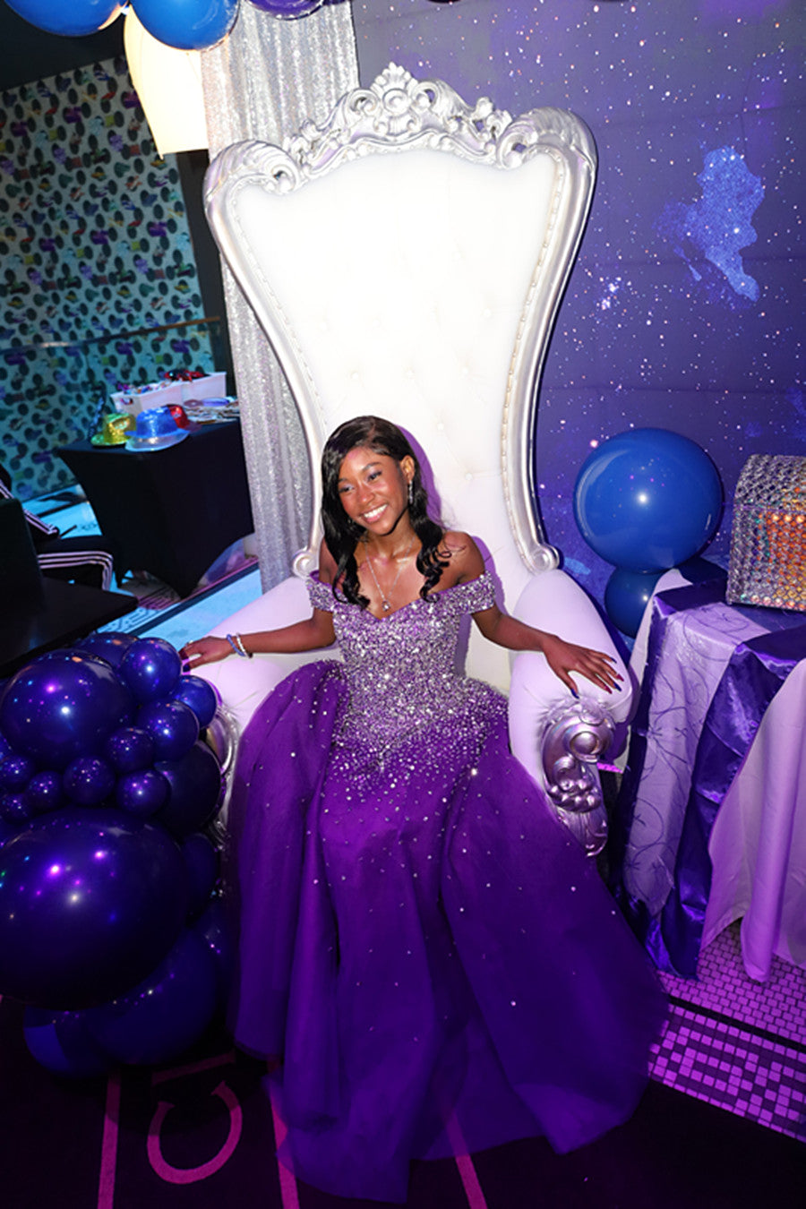 Vestido de fiesta glamuroso con lentejuelas y hombros descubiertos, estilo corazón 