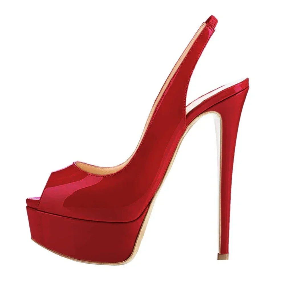 LOSLANDIFEN 14CM Platform Super High Heels Woman Sexy Open Toe Sandals Gladiator Party Dress Shoes Plus Size 44