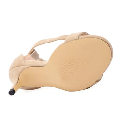 LOSLANDIFEN Low Heels Ankle Strap Sandal Open Toes Sexy High  Wedding Party Shoes Plus Size Sandals 105-2VE
