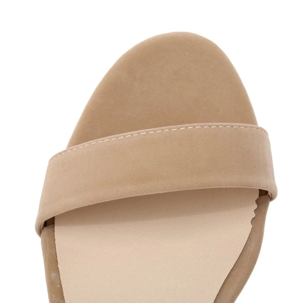 LOSLANDIFEN Low Heels Ankle Strap Sandal Open Toes Sexy High  Wedding Party Shoes Plus Size Sandals 105-2VE