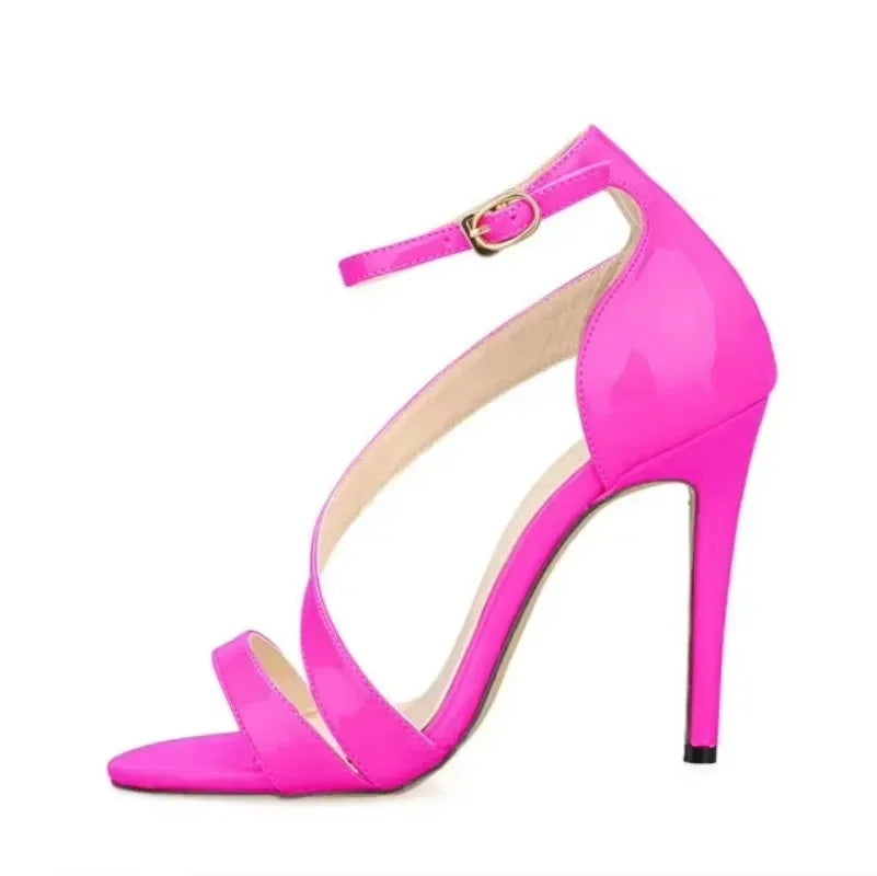 Ladies Dancing Shoes Sexy Sandals Open Toe High Heels Ankle Strap Stilettos Dress Fish Mouth Jazz Dance Pumps