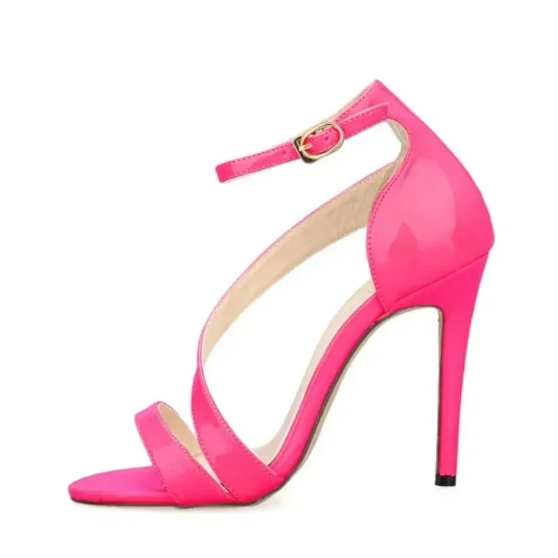 Ladies Dancing Shoes Sexy Sandals Open Toe High Heels Ankle Strap Stilettos Dress Fish Mouth Jazz Dance Pumps