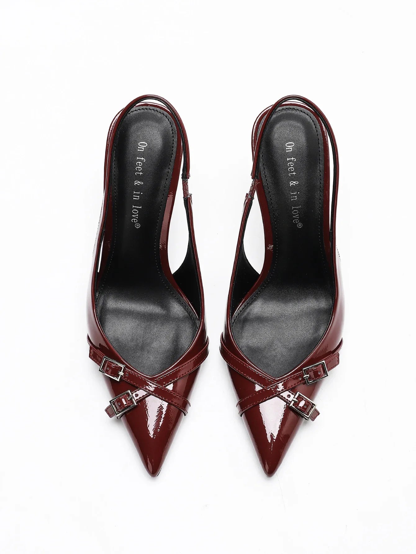 Ladies' Elegant Patent Leather Pointed-Toe Stilettos