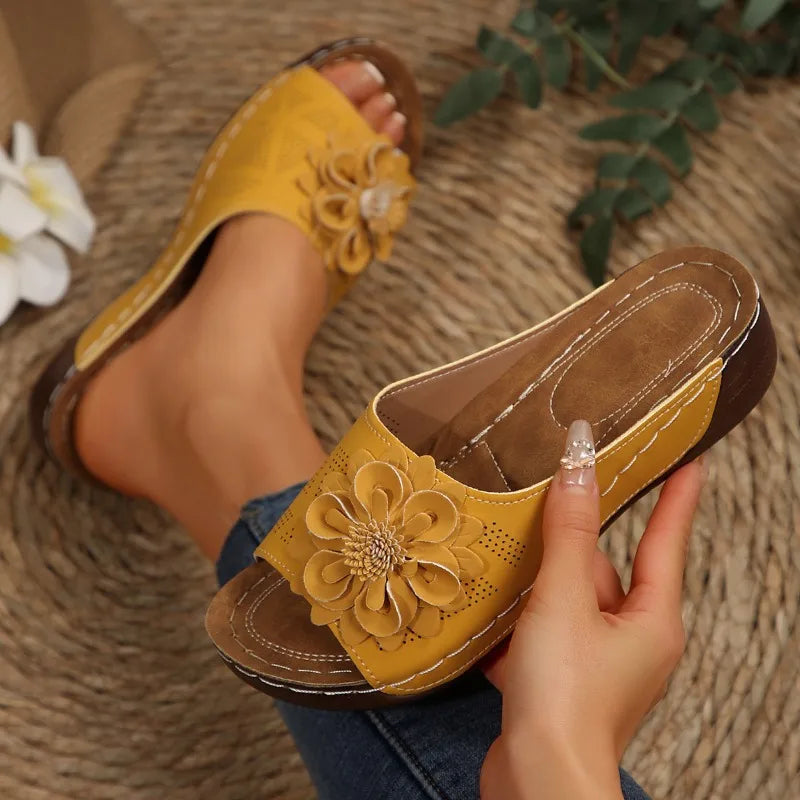 Large Size Roman Style Hollow Out Lightweight Slip-On Shoes Sewing Line Cross-Border Platform Slippers