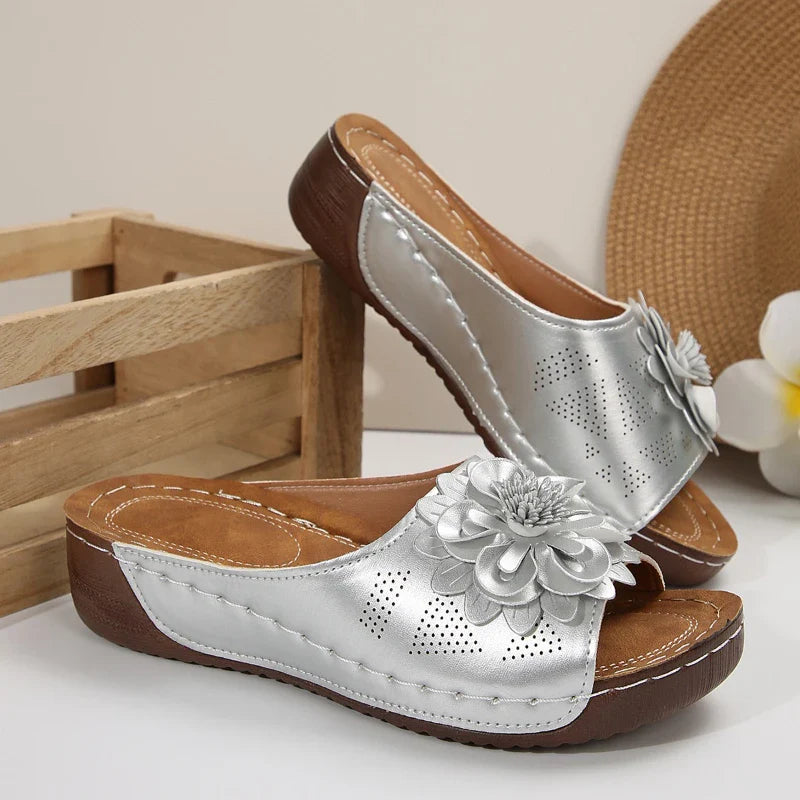 Large Size Roman Style Hollow Out Lightweight Slip-On Shoes Sewing Line Cross-Border Platform Slippers