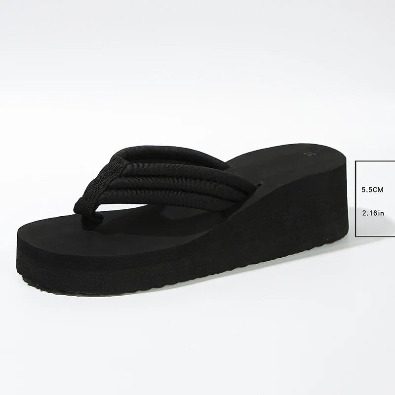 Lightweight Wedge Flip Flops Clip Toe Platform Slippers Woman Thick Bottom Non Slip Beach Slides