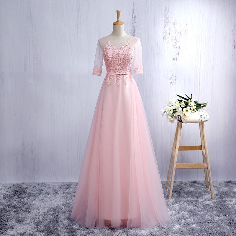 Lovely Tulle Round Neckline A-line Party Dress with Lace Applique