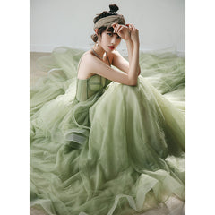 Mint Green Tulle Sweet 16 Long Formal Dress