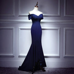 Navy Blue Mermaid Sweetheart Long Evening Dress