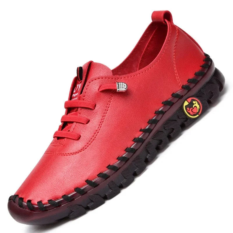 Designer Leather Loafers Casual Shoes Comfortable Slip on Shoes HSewing Thread Mom Shoes Zapatillas De Mujer