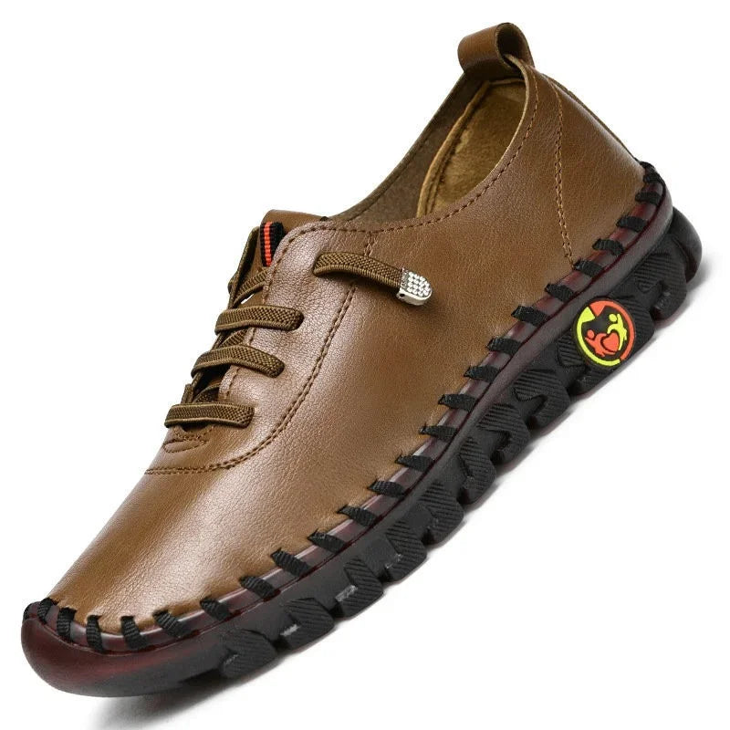 Designer Leather Loafers Casual Shoes Comfortable Slip on Shoes HSewing Thread Mom Shoes Zapatillas De Mujer
