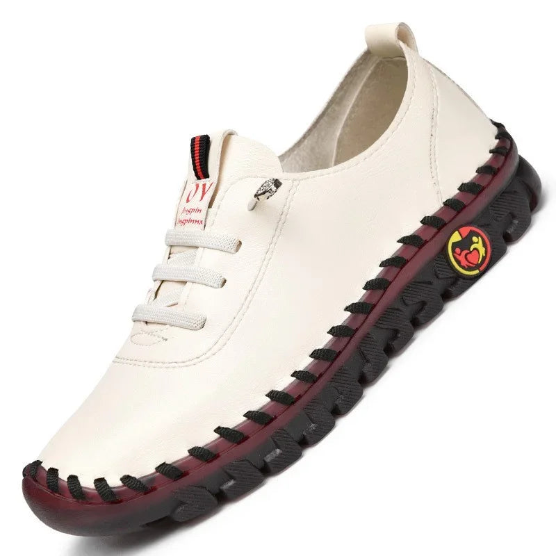 Designer Leather Loafers Casual Shoes Comfortable Slip on Shoes HSewing Thread Mom Shoes Zapatillas De Mujer