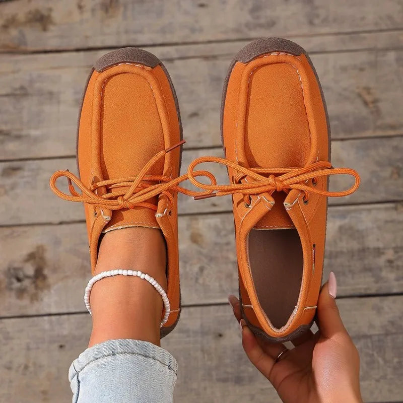 Arrival Casual Shoes Suede Leather Flats Sneakers Lace Up Moccasins Shoes Loafers Plus Size 35-43