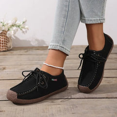 Arrival Casual Shoes Suede Leather Flats Sneakers Lace Up Moccasins Shoes Loafers Plus Size 35-43