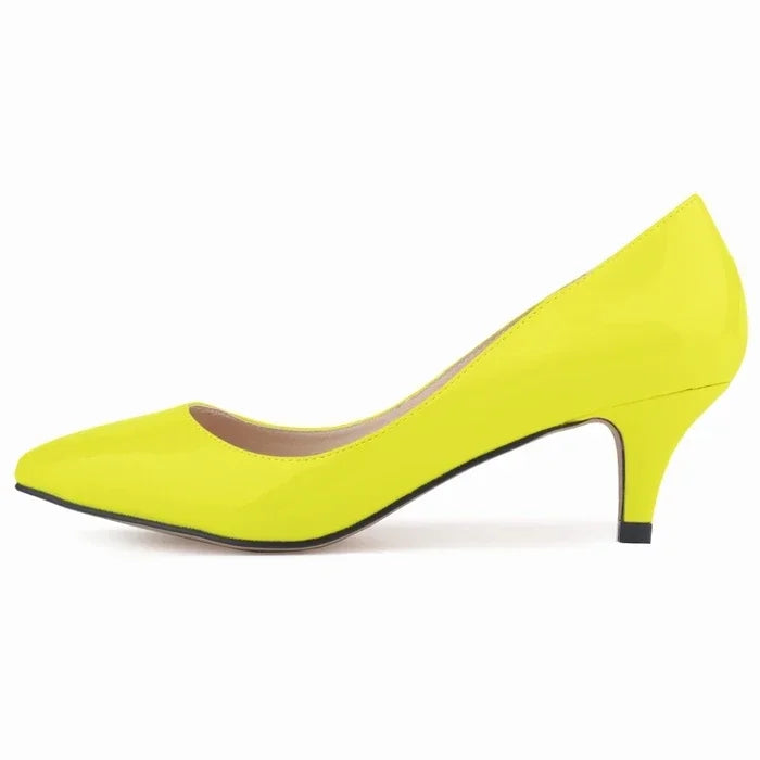 Classic Sexy Pointed Toes 5cm Low Med Kitten High Heels Pumps Shoes BrDesign Black Red Dress Wedding Shoes