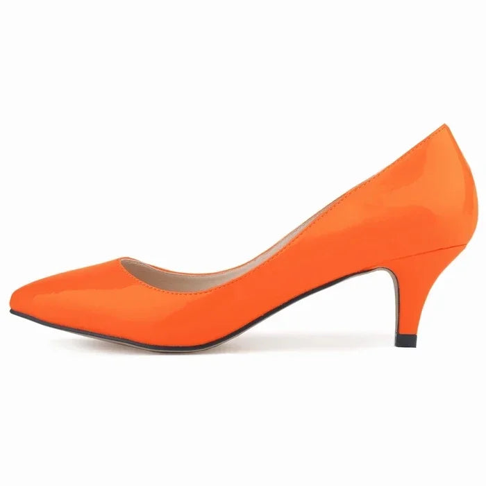 Classic Sexy Pointed Toes 5cm Low Med Kitten High Heels Pumps Shoes BrDesign Black Red Dress Wedding Shoes