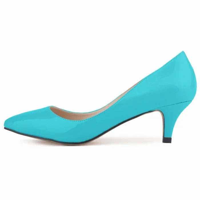 Classic Sexy Pointed Toes 5cm Low Med Kitten High Heels Pumps Shoes BrDesign Black Red Dress Wedding Shoes