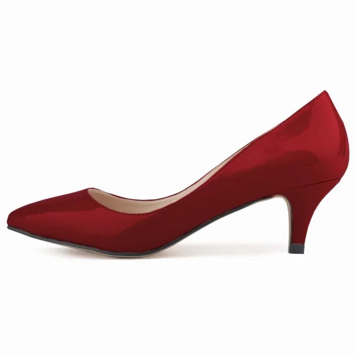Classic Sexy Pointed Toes 5cm Low Med Kitten High Heels Pumps Shoes BrDesign Black Red Dress Wedding Shoes