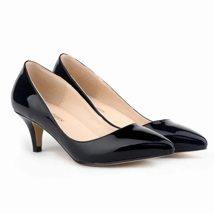 Classic Sexy Pointed Toes 5cm Low Med Kitten High Heels Pumps Shoes BrDesign Black Red Dress Wedding Shoes