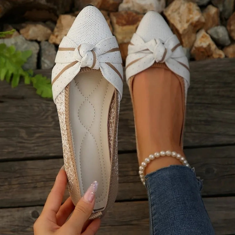 Pointed Toe Autumn Comfortable Casual Single Shoes Light Mouth Large Size Lightweight Flat Shoes Women
