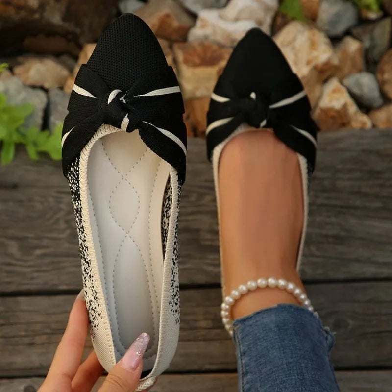 Pointed Toe Autumn Comfortable Casual Single Shoes Light Mouth Large Size Lightweight Flat Shoes Women