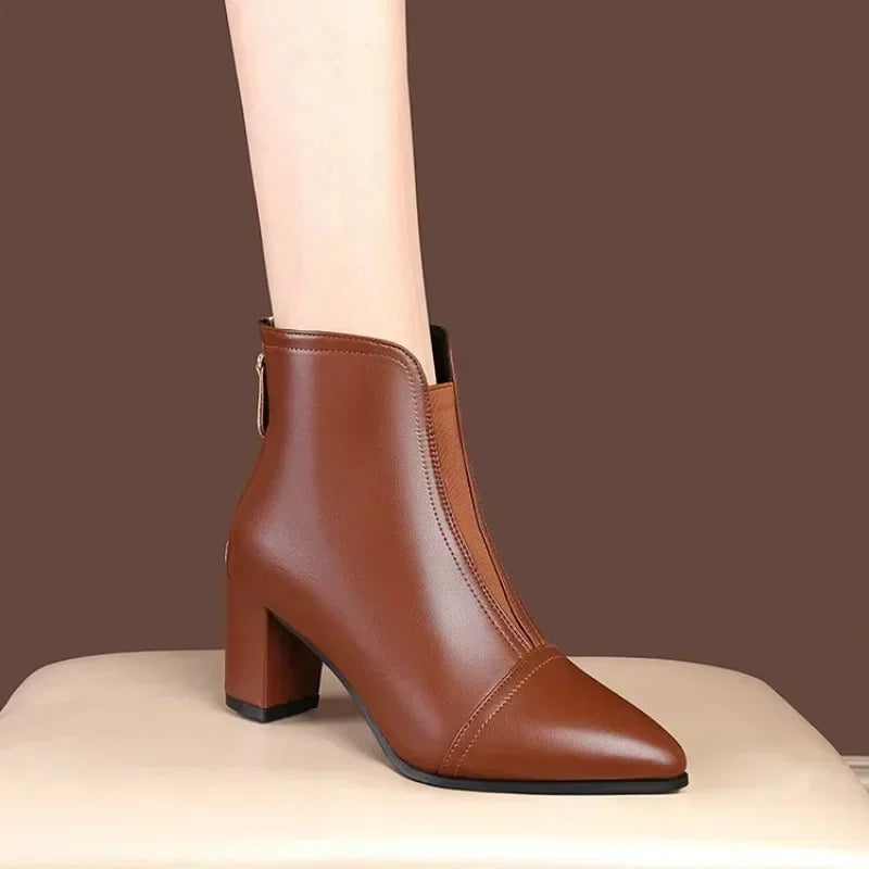 Spring/Boots Low Heel Ankle Boots Platform Comfort Mom Shoes