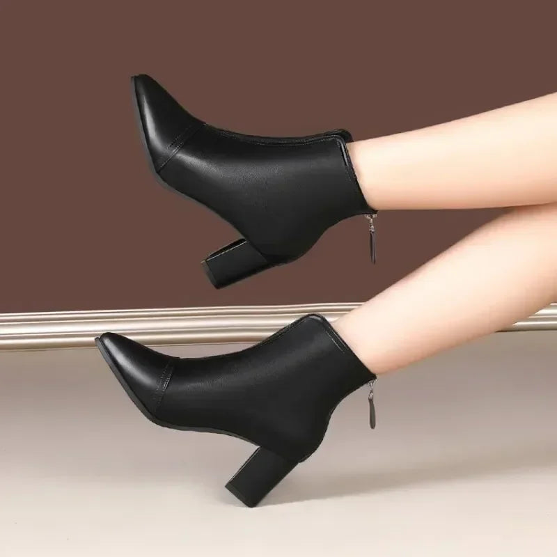 Spring/Boots Low Heel Ankle Boots Platform Comfort Mom Shoes
