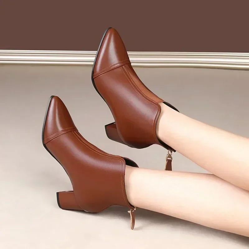 Spring/Boots Low Heel Ankle Boots Platform Comfort Mom Shoes