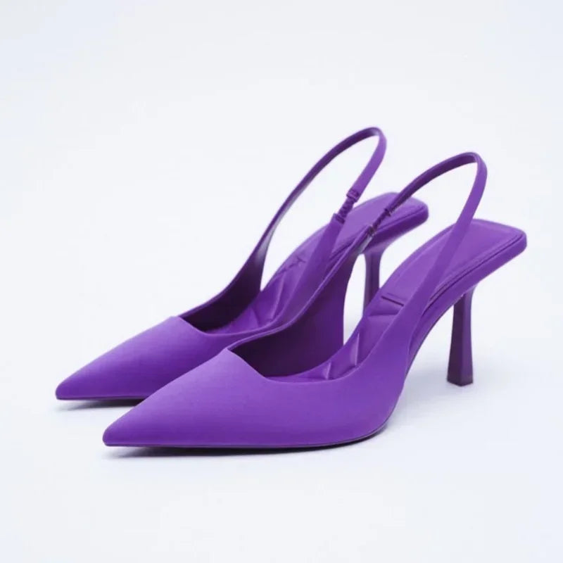 Street Style Solid Color Pointed Toe Woman Stripper Sandals High Heels Female Shoes Zapatos Mujer