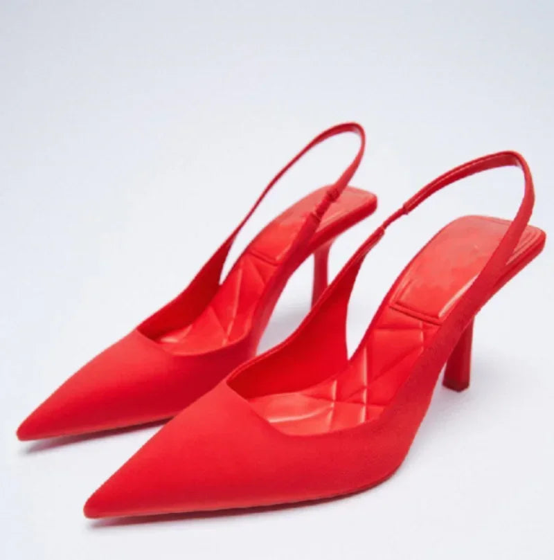 Street Style Solid Color Pointed Toe Woman Stripper Sandals High Heels Female Shoes Zapatos Mujer